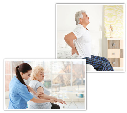 senior man and woman with joint pain