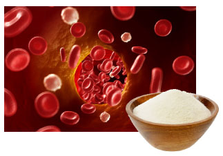 rendering of bloodstream and white powder