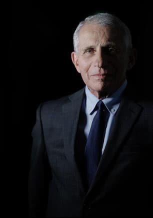 dramatic portrait of Dr. Anthony Fauci