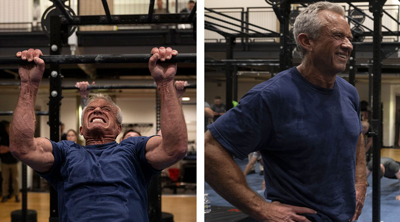 RFK in the gym working out