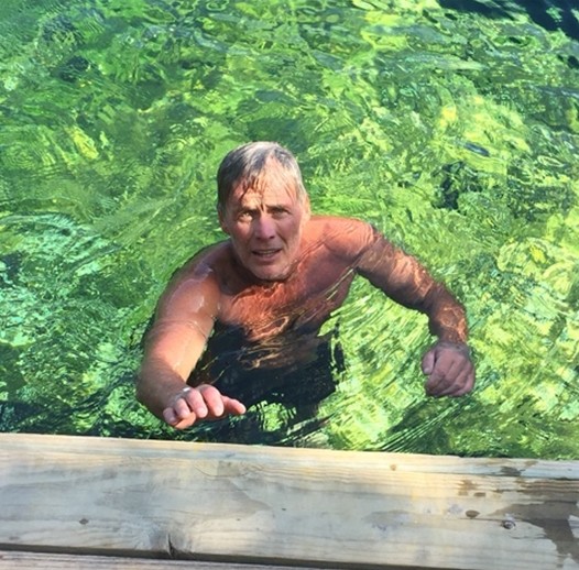 Dr Gerhauser swimming