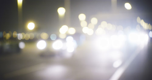 city lights with glare