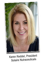 Portrait of Karen Reddel, President Solaire Nutraceuticals